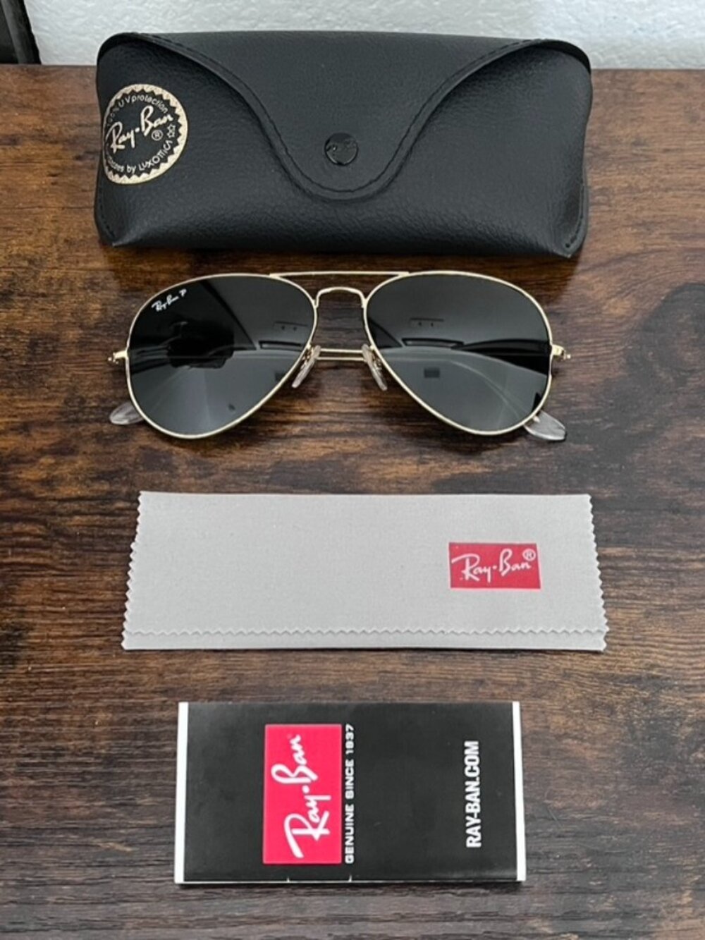Ray-Ban Aviator Classic Polarized (RB3025 001/58) - Gold/Green